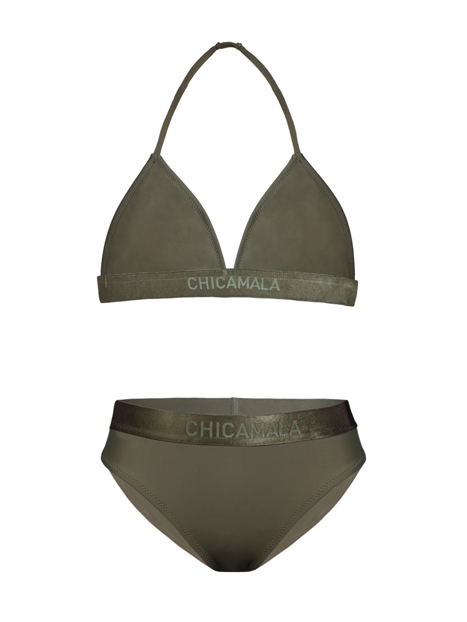 Muchachomalo Meisjes triangle top bikini effen