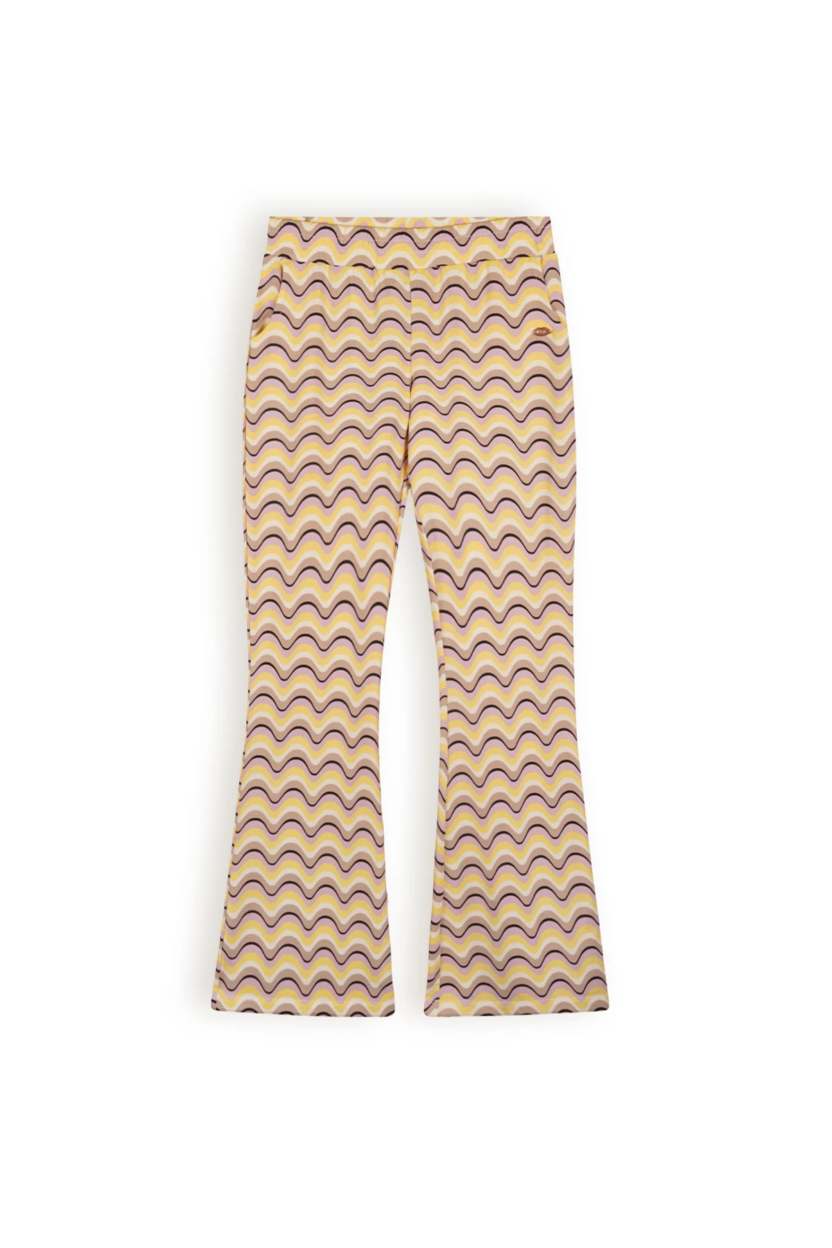 NoBell Meisjes flair broek wave aop sasay lemoncurd