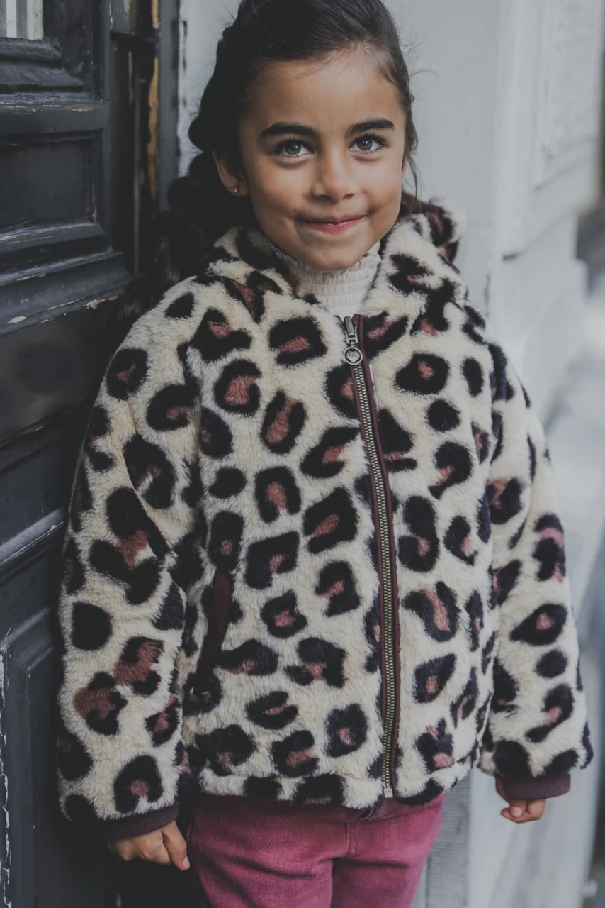 Looxs Revolution Reversibel winterjas big leopard voor meisjes in de kleur