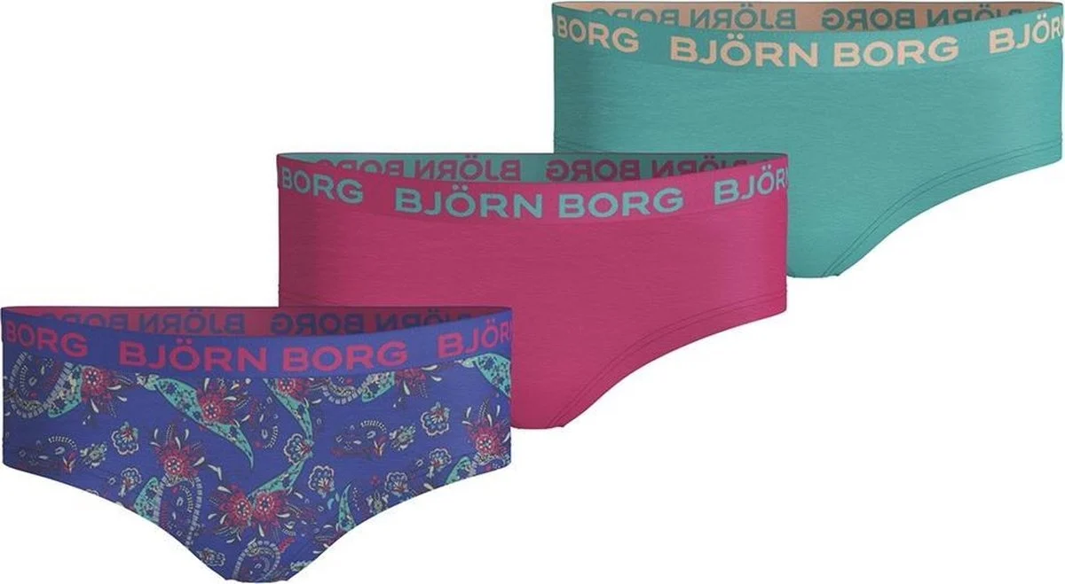 Bjorn Borg Bjorn Borg meisjes hipster 3-pack – paisley – , roze & print