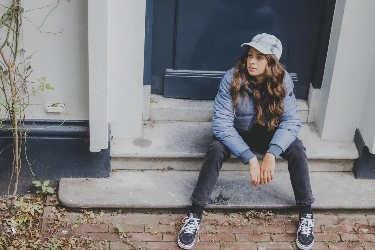 Looxs Revolution Bomber winter jas gewatteerd blue voor meisjes in de kleur