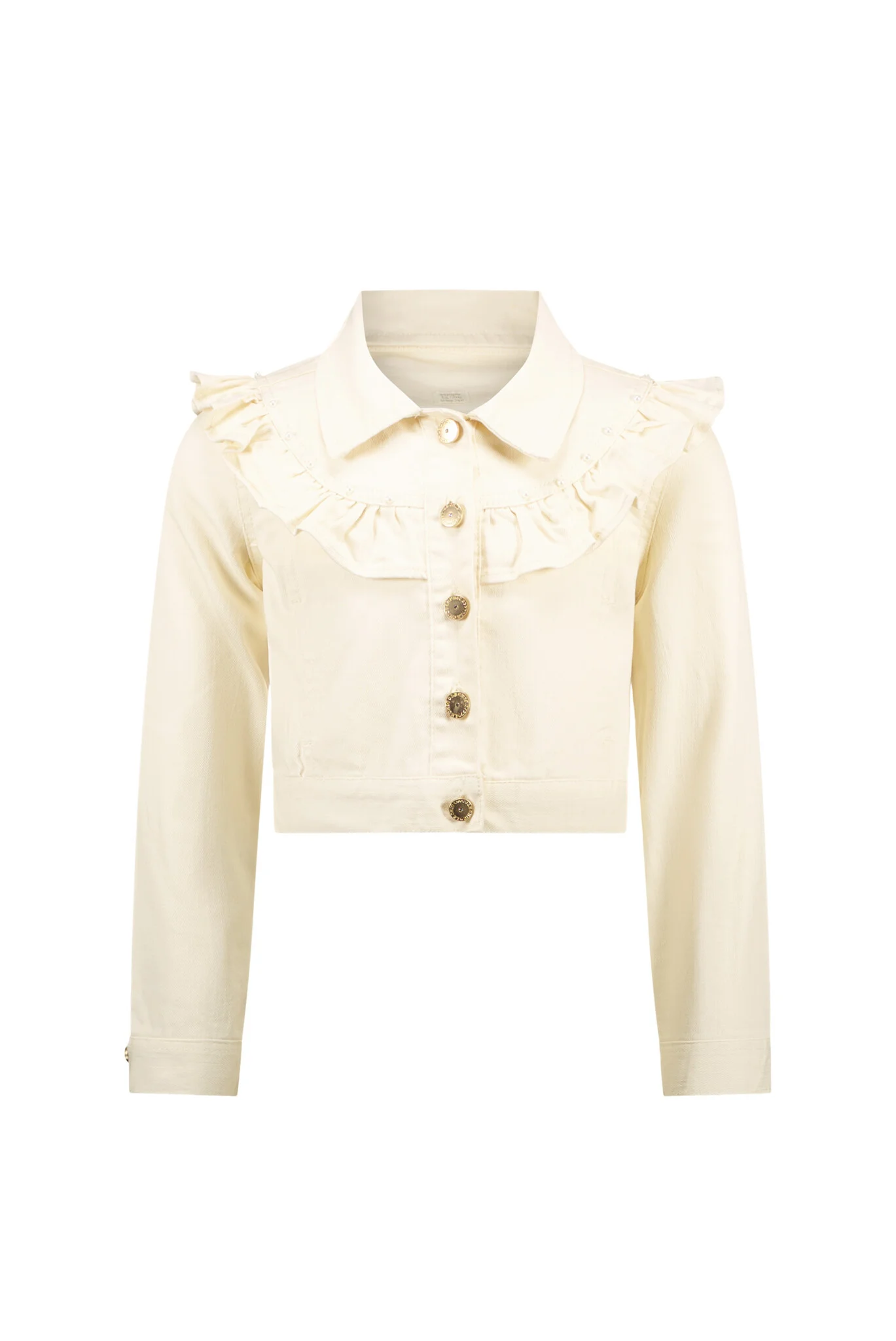 Le Chic Zomer spijkerjas meisjes wit ruffel alysum