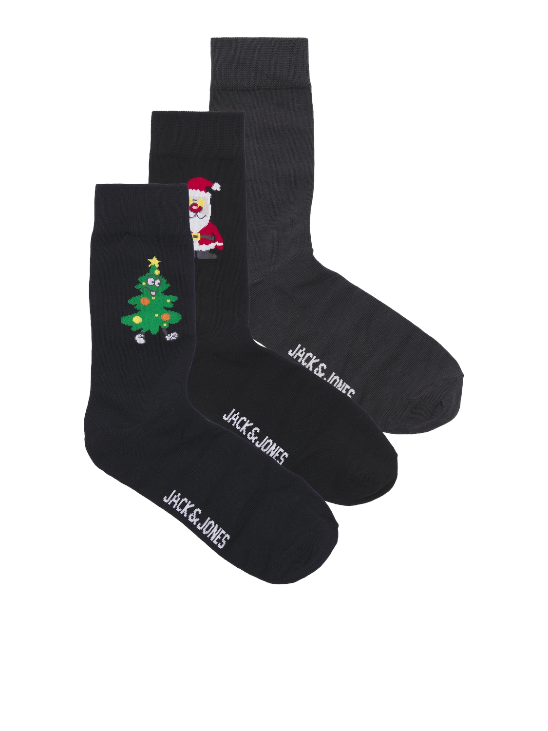 Jack & Jones Kerst sokken jongens jacholly jolly 3-pack giftbox