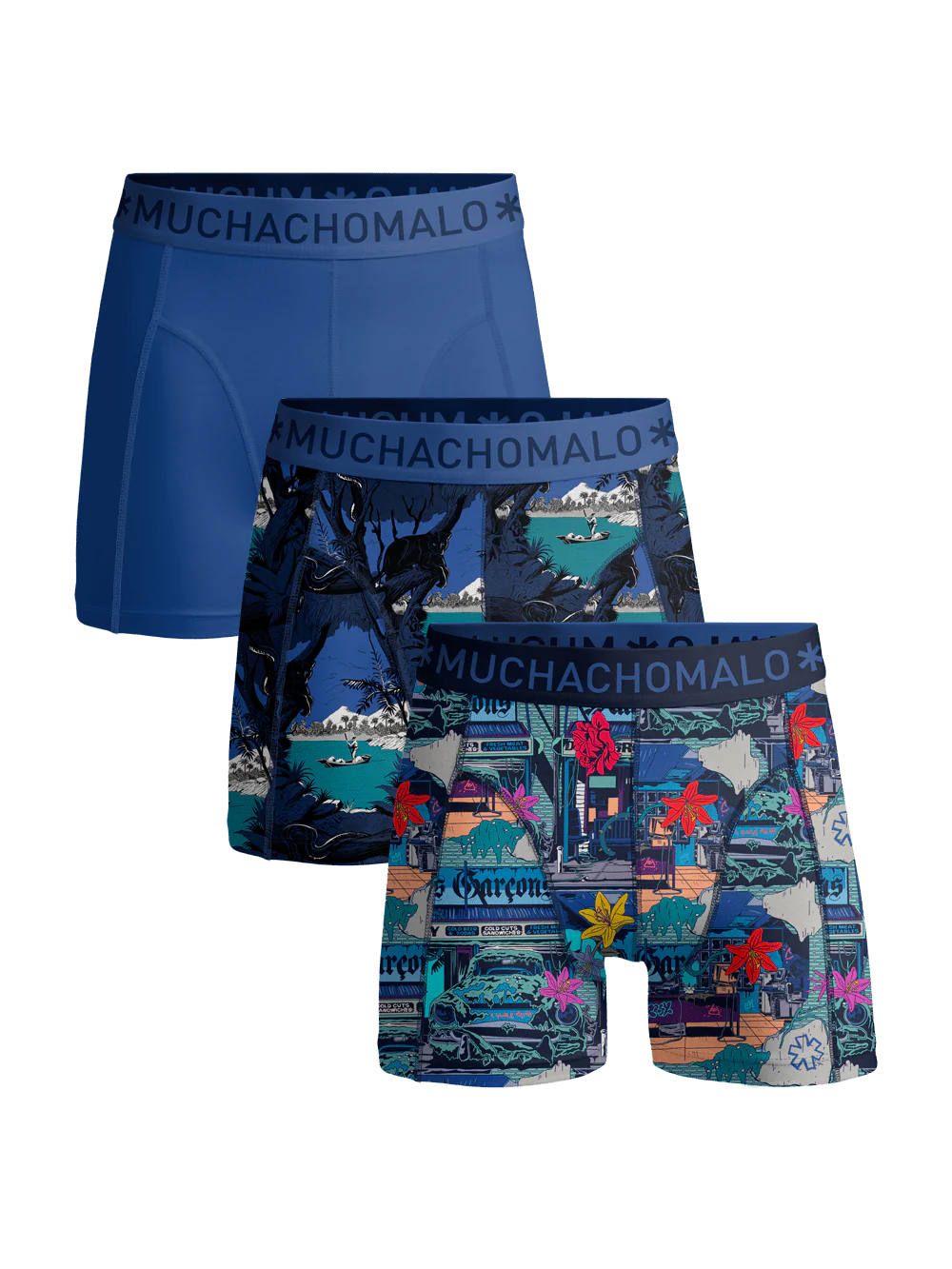 Muchachomalo Jongens 3-pack boxershorts urbex jungle