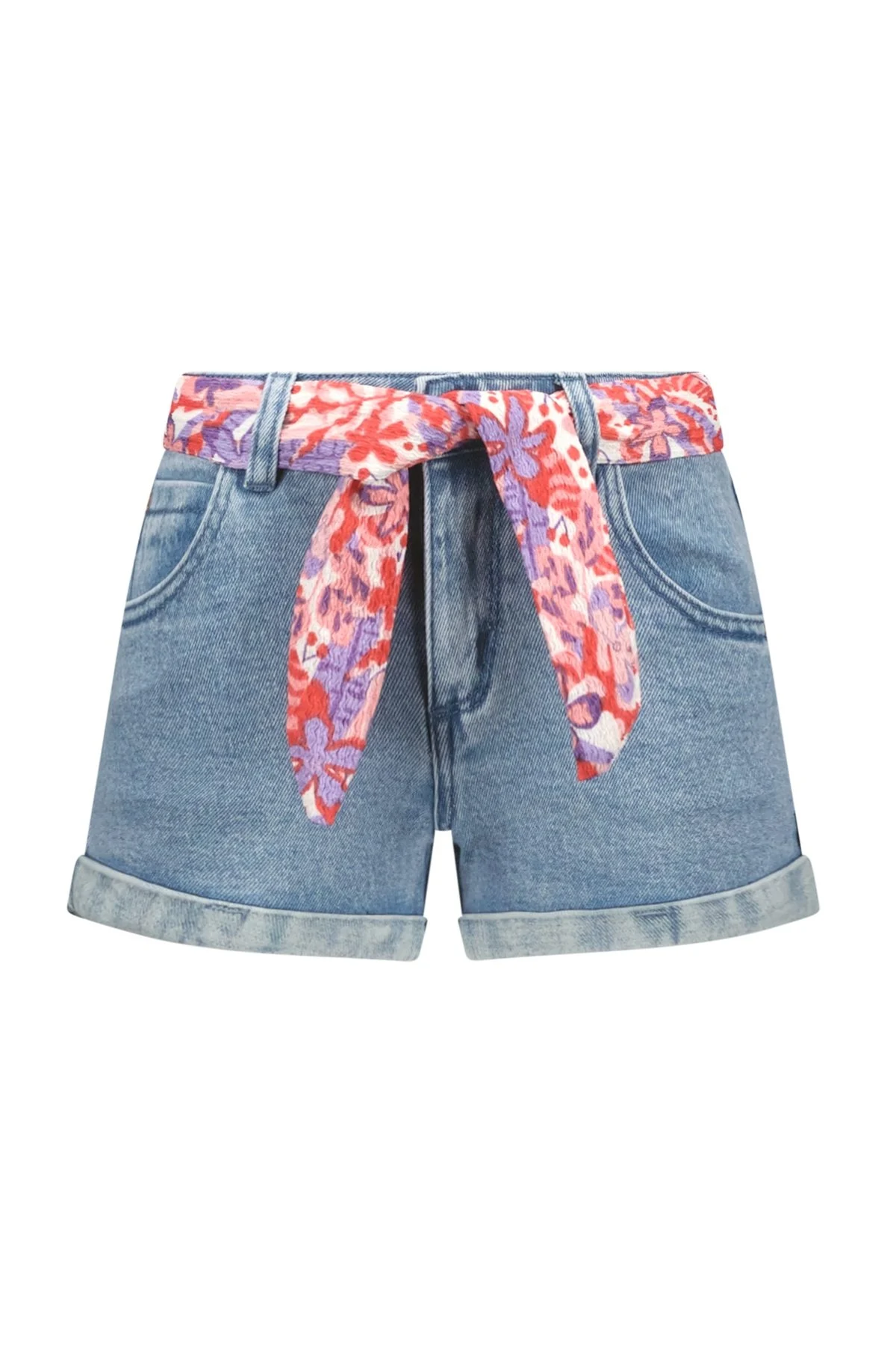 B.Nosy Zomer jeans short meisjes denim riem patty