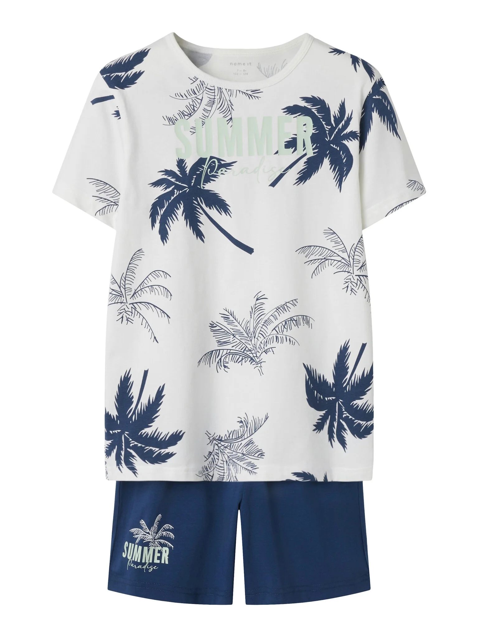 Name It Jongens korte pyjama set shortama nkmnightset palmbomen