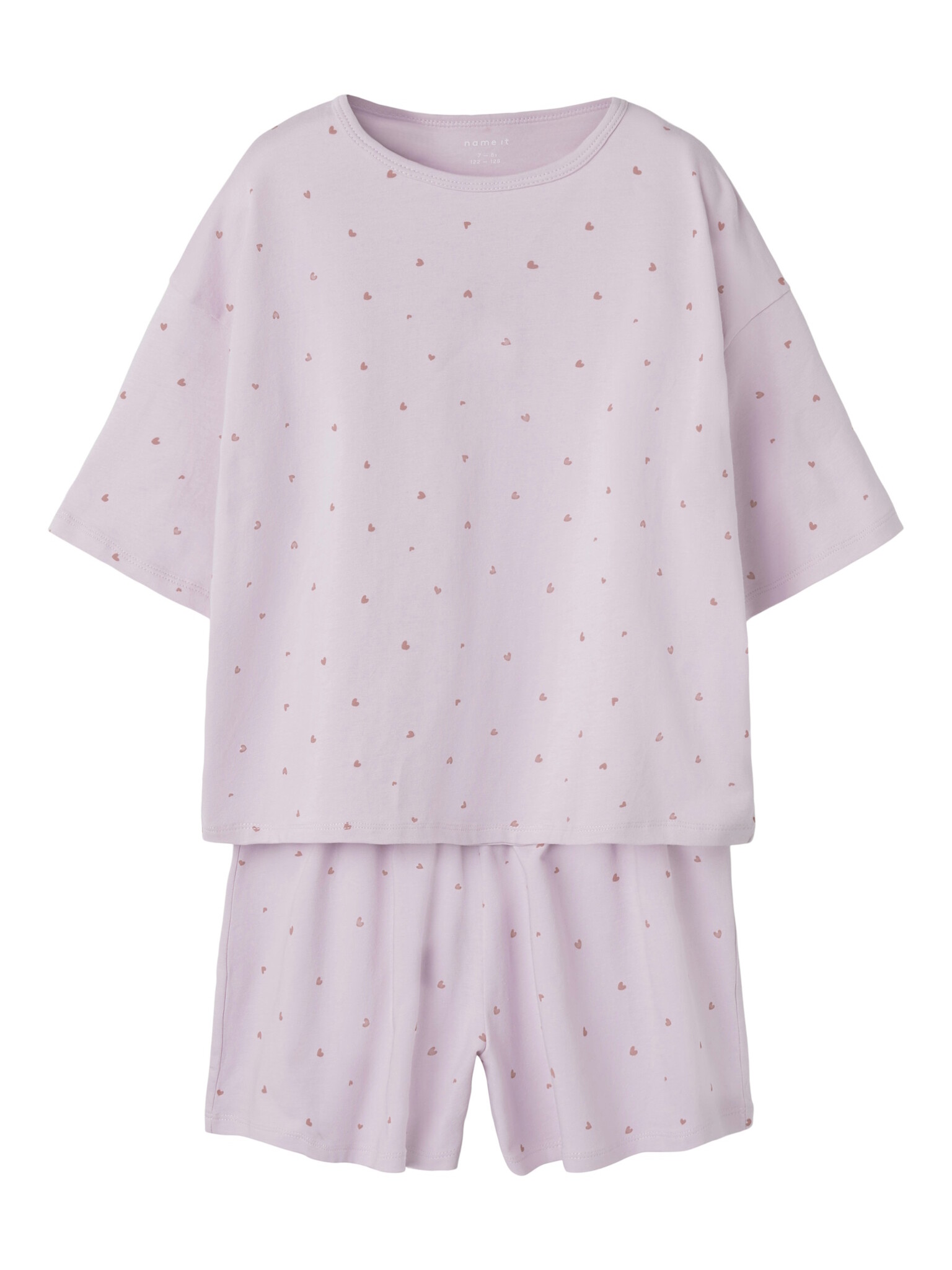 Name It Meisjes korte pyjama set shortama nkfnightset hartjes