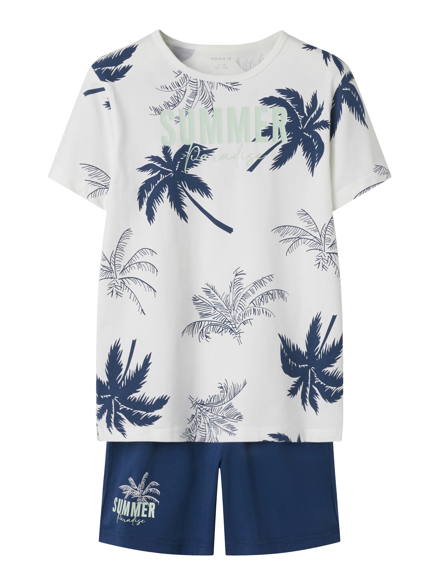 Name It Jongens korte pyjama set shortama nkmnightset palmbomen
