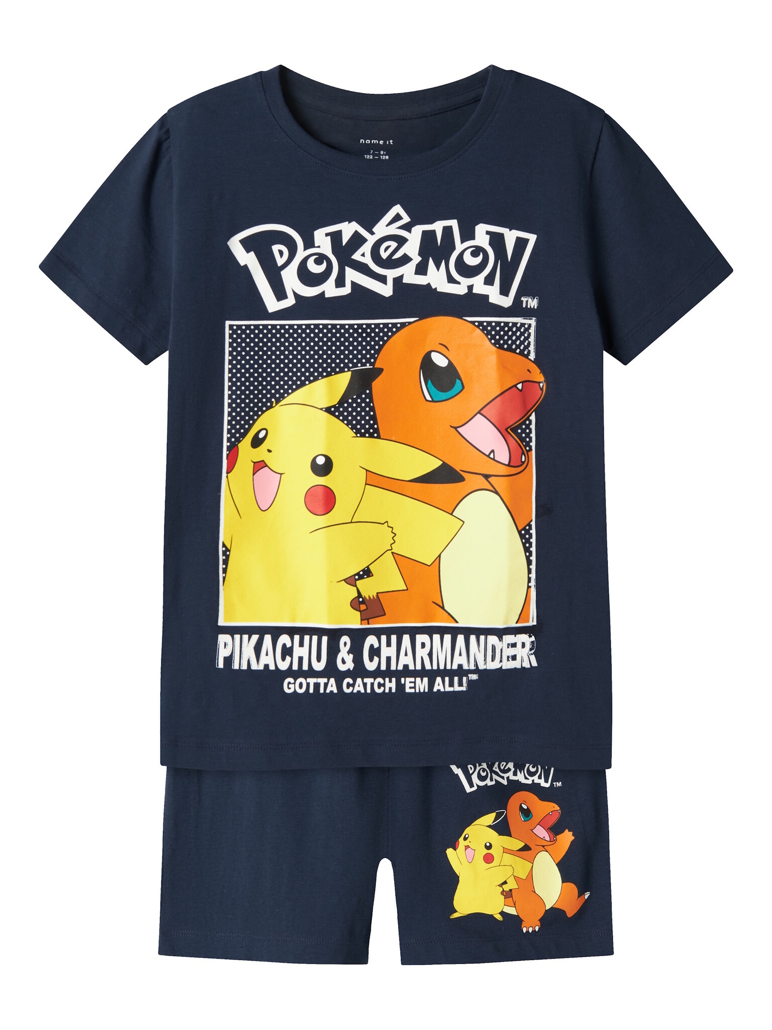 Name It Jongens korte pyjama set shortama nkmfux donkerblauw pokemon