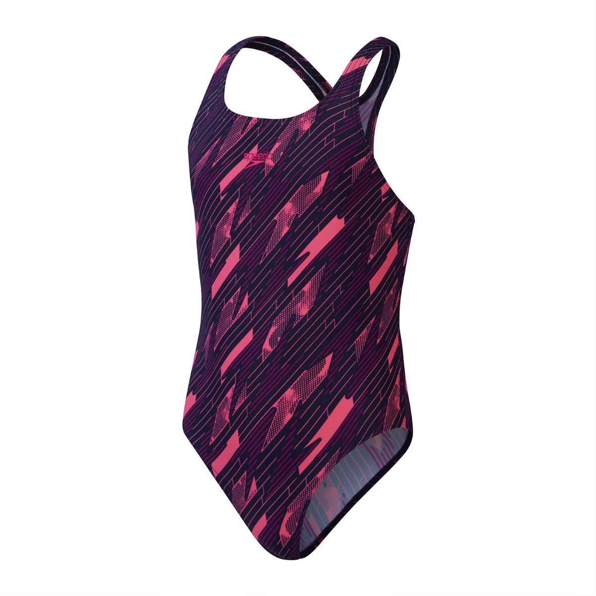 Speedo eco h-boom medalist nav/pin badpak sport meisjes
