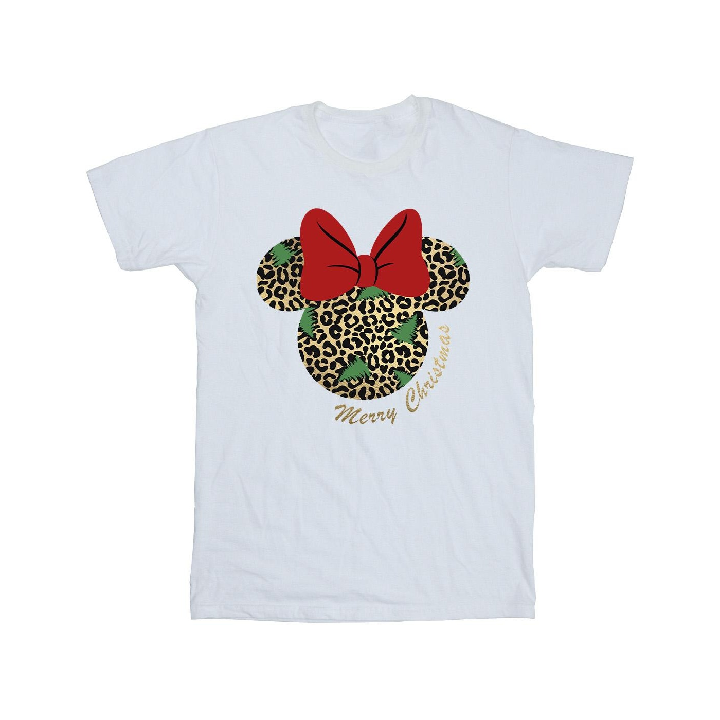 Li-cense Disney meisjes minnie mouse luipaard kerst katoenen t-shirt