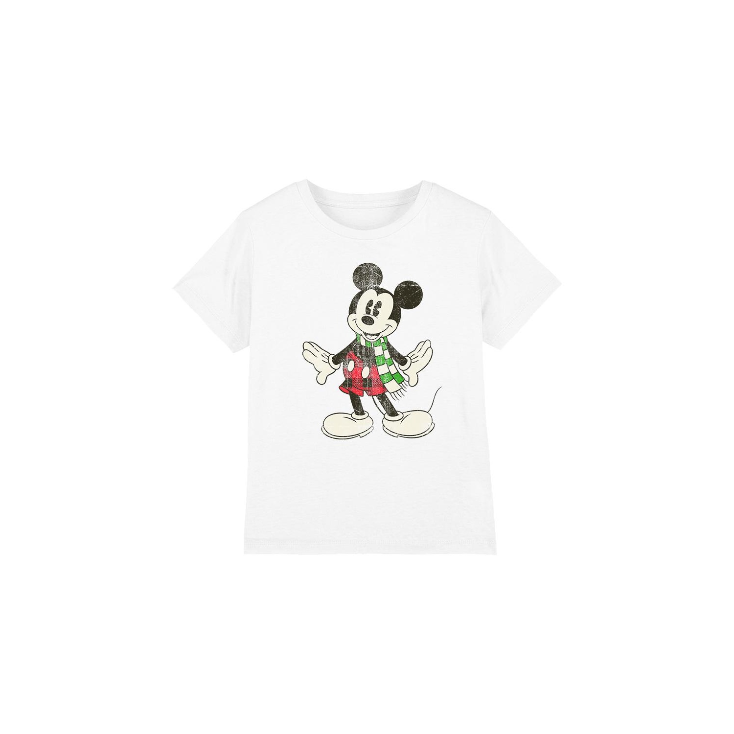 Disney Kinderen/kinderen mickey mouse retro sjaal kerst-t-shirt