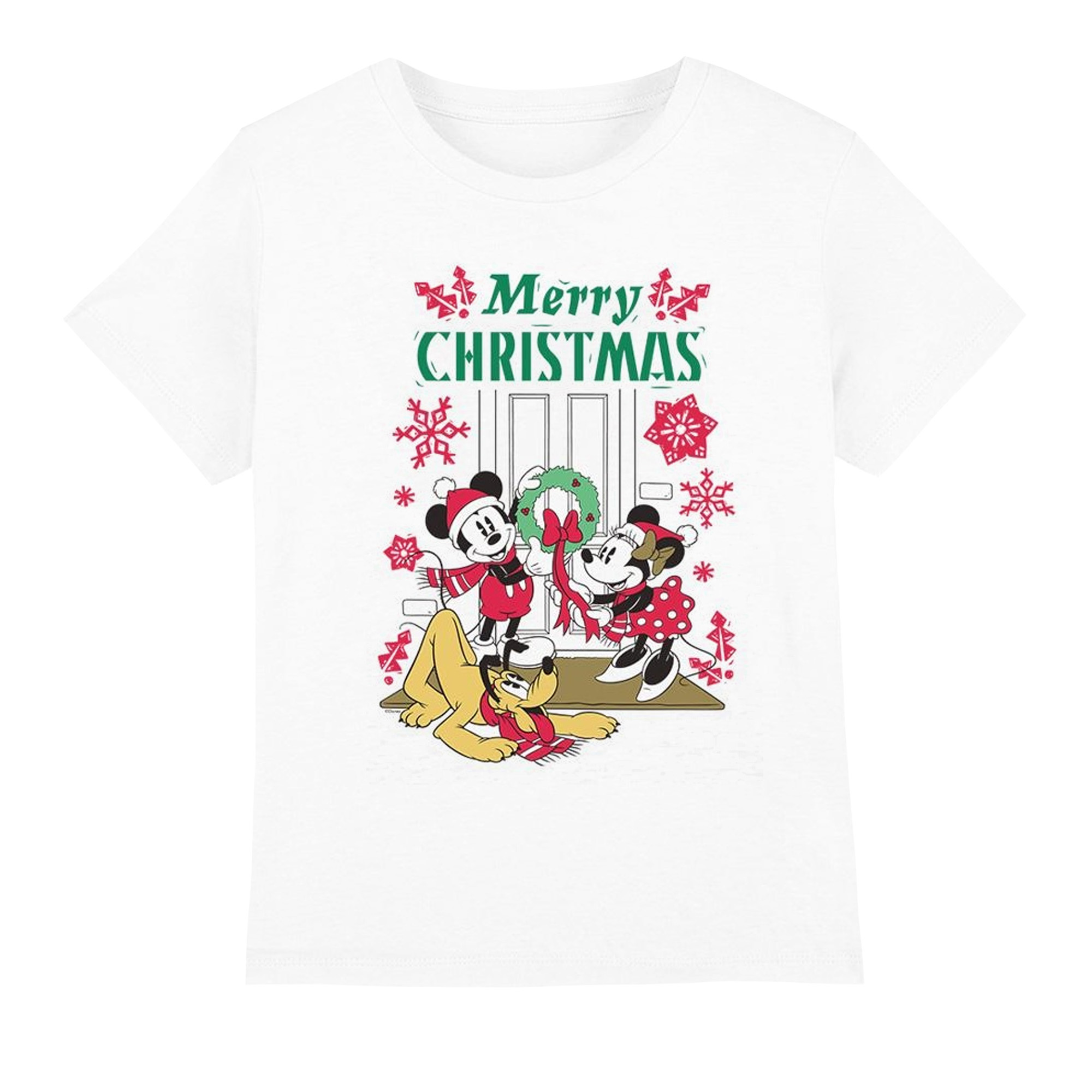 Disney Kinderen/kinderen mickey & minnie mouse krans kerst-t-shirt