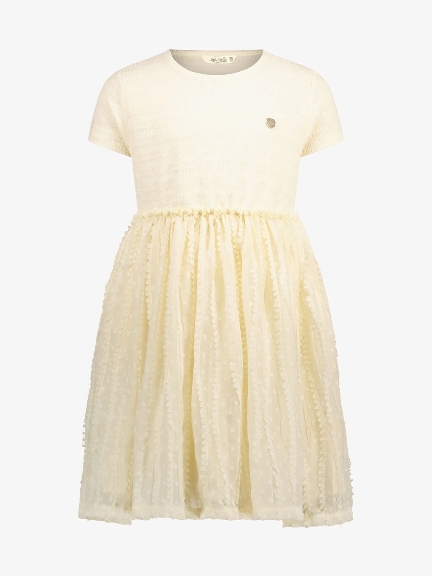 Le Chic Meisjes jurk smoor dots ruffles