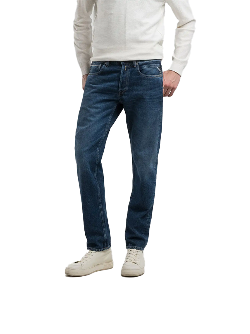Replay Mannelijk Blauw Grover Straight Fit Maat 30-32