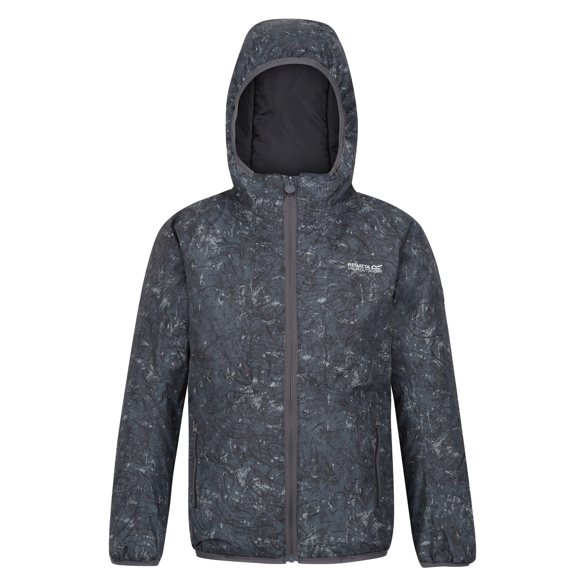 Regatta Volcanics vii terrain print reflecterende waterdichte jas voor kinderen/kinderen