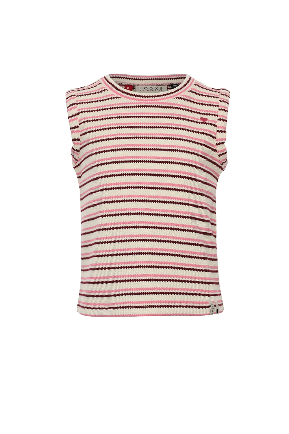 Looxs Revolution Meisjes top mouwloos gebreid zomer gestreept