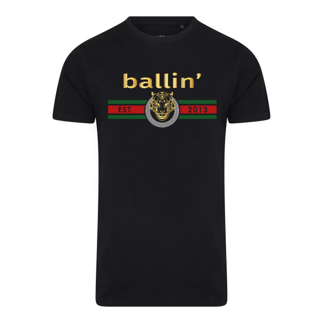 Ballin Est. 2013 Tiger lines shirt SH-H00996-BLK-S large