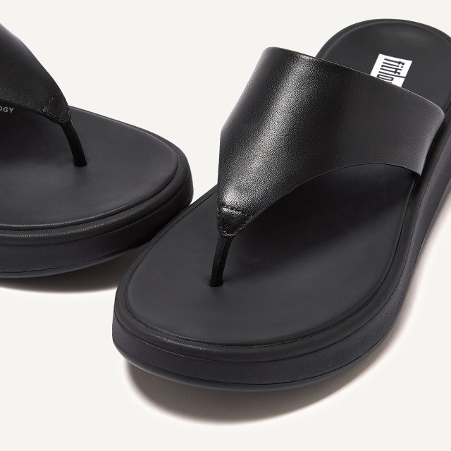 FitFlop F-mode leather flatform toe-post sandals FW4 large