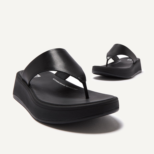 FitFlop F-mode leather flatform toe-post sandals FW4 large