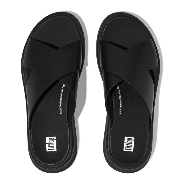 FitFlop F-mode leather flatform cross slides FW5 large