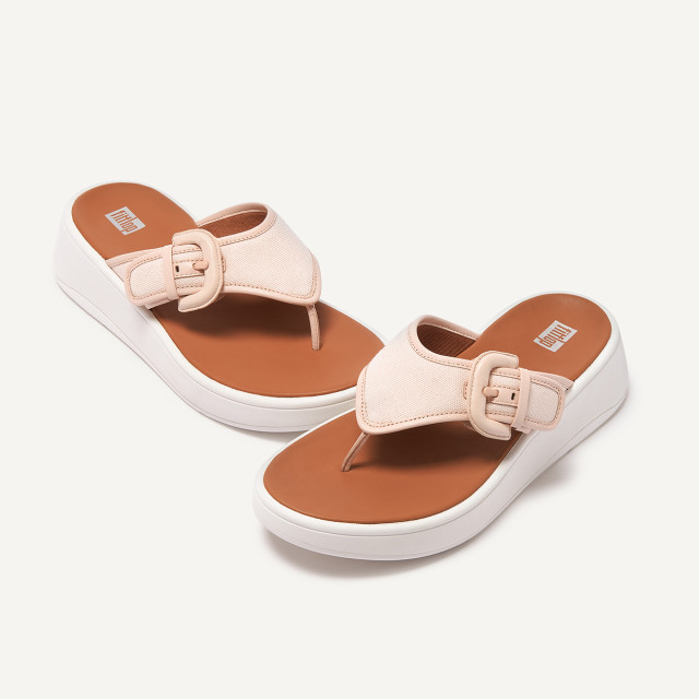 FitFlop F-mode buckle canvas flatform cross slides FY8 large