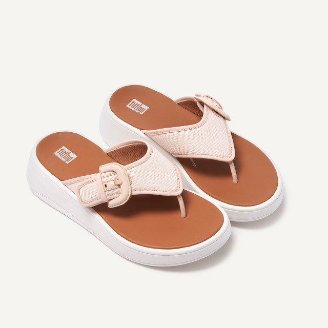 FitFlop F-mode buckle canvas flatform cross slides FY8 large