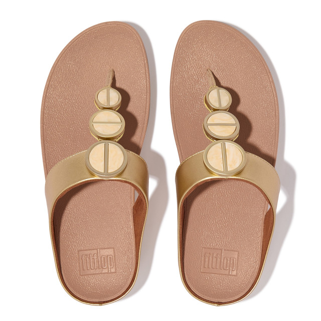 FitFlop Halo metallic-trim toe-post sandals FE5 large