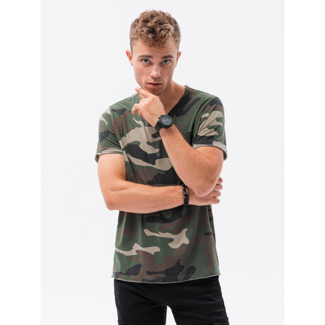 Ombre Heren t-shirt khaki-camo s1616 - sale-it-232 large