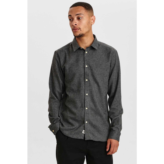 Anerkjendt Aklouis 2 tone melange shirt 900313 granit grey mel 900313 large