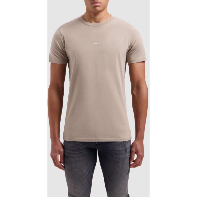 Pure Path Triangle orange branch t-shirt taupe 24010102-53 large