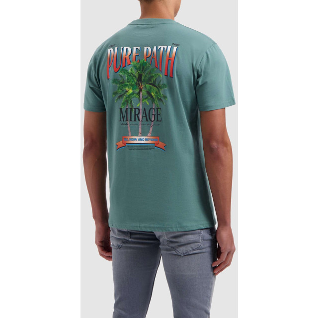 Pure Path Mirage print t-shirt faded green 24010114-76 large
