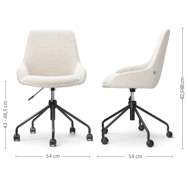 Nolon Nout-isa bureaustoel bouclé zwart onderstel 2794717 large