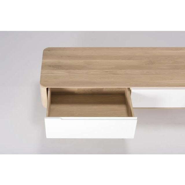 Gazzda Ena lowboard houten tv meubel whitewash 225 x 42 cm 2027154 large
