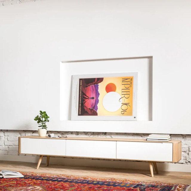 Gazzda Ena lowboard houten tv meubel whitewash 225 x 42 cm 2027154 large