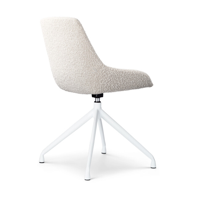 Nolon Nola-isa draaibare eetkamerstoel bouclé wit onderstel set van 2 2831607 large