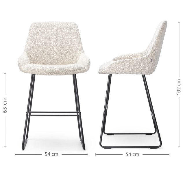 Nolon Nino-isa barkruk bouclé zwart onderstel 65 cm 2794728 large