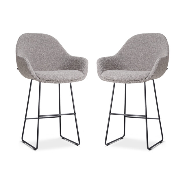 Nolon Nino-mae barkruk bouclé zwart onderstel 65 cm set van 2 2831525 large