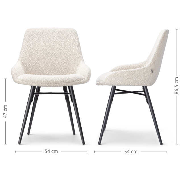 Nolon Nena-isa eetkamerstoel bouclé zwart houten onderstel 2833939 large