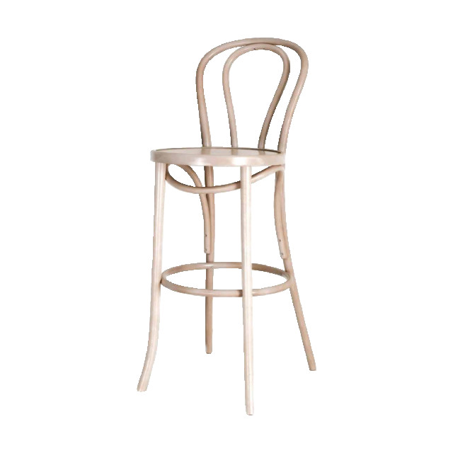 Fameg Vienna thonet no. 18 houten barkruk whitewash 75 cm 2027506 large