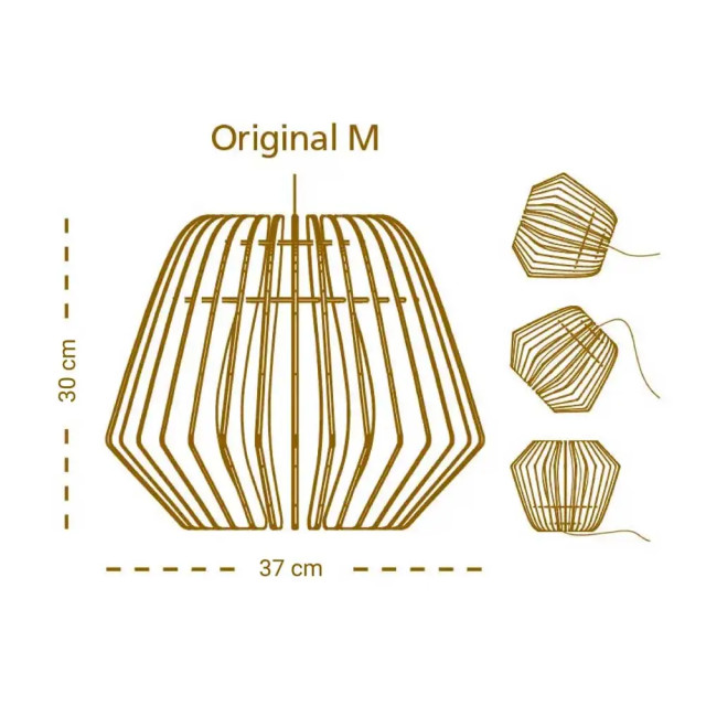 Bomerango Original m houten hanglamp medium met koordset wit Ø 37 cm 2027899 large