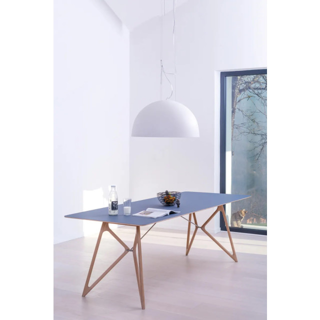 Gazzda Tink table houten eettafel whitewash met linoleum tafelblad smokey blue 240 x 90 cm 2433757 large