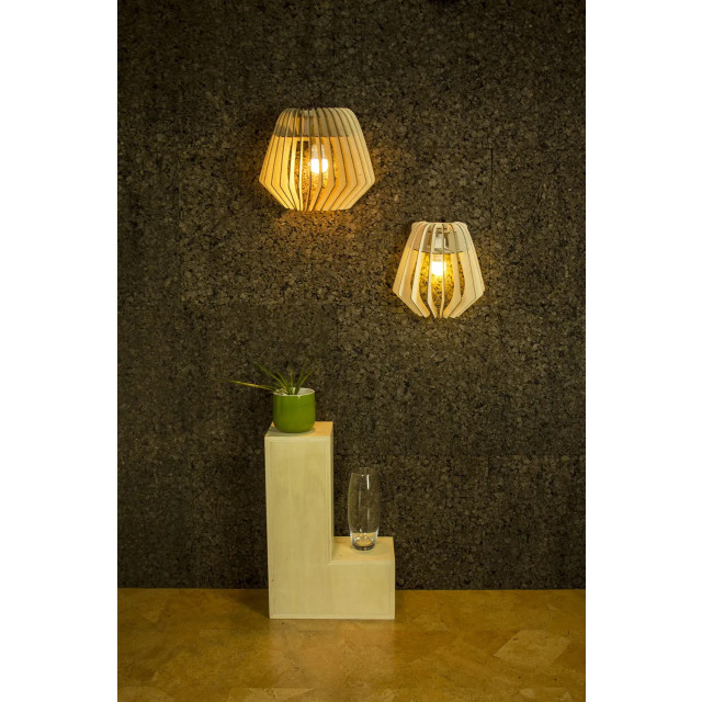 Bomerango Wall spin houten muurlamp small met wit koordset 2027889 large