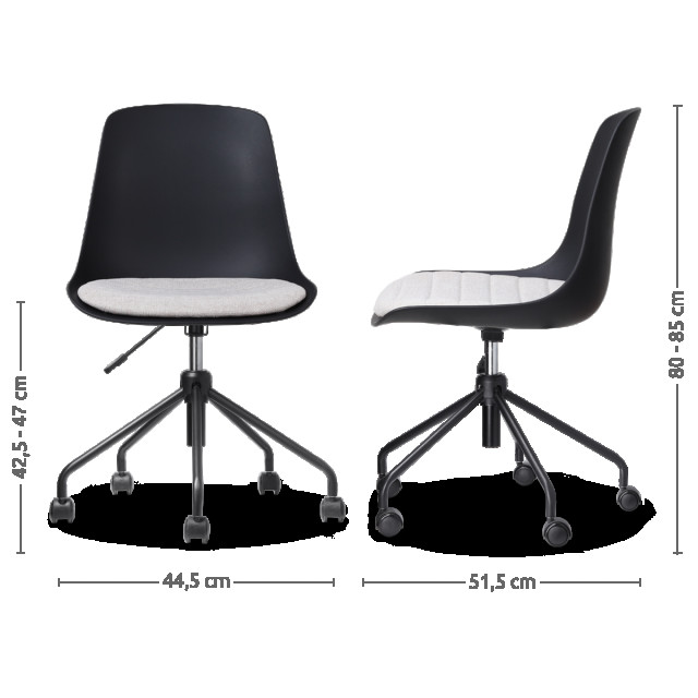 Nolon Nout-liv bureaustoel met beige zitkussen onderstel 2180445 large