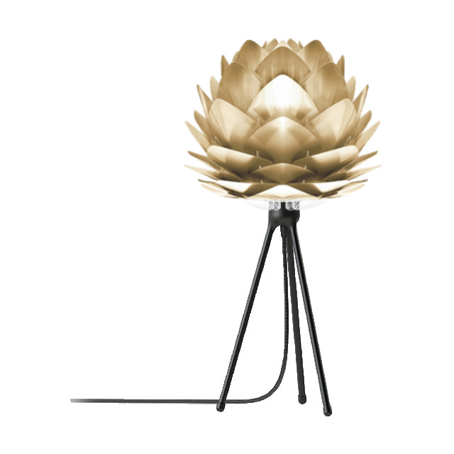 Umage Silvia mini tafellamp brushed brass met tripod zwart Ø 32 cm 2027712 large