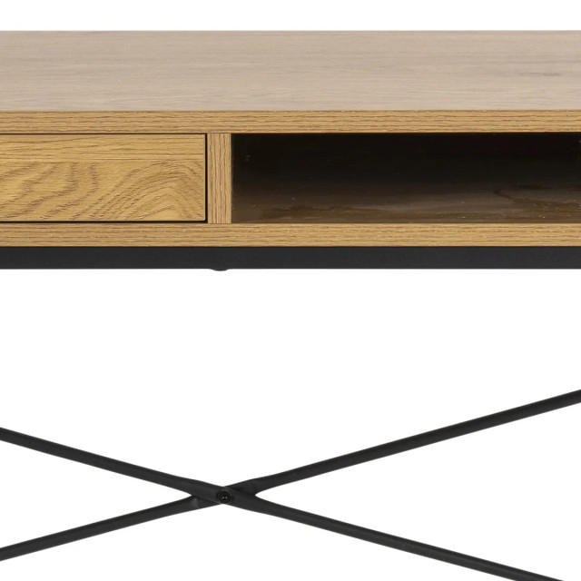 Lisomme Vic houten bureau naturel met opbergvak 110 x 45 cm 2027125 large