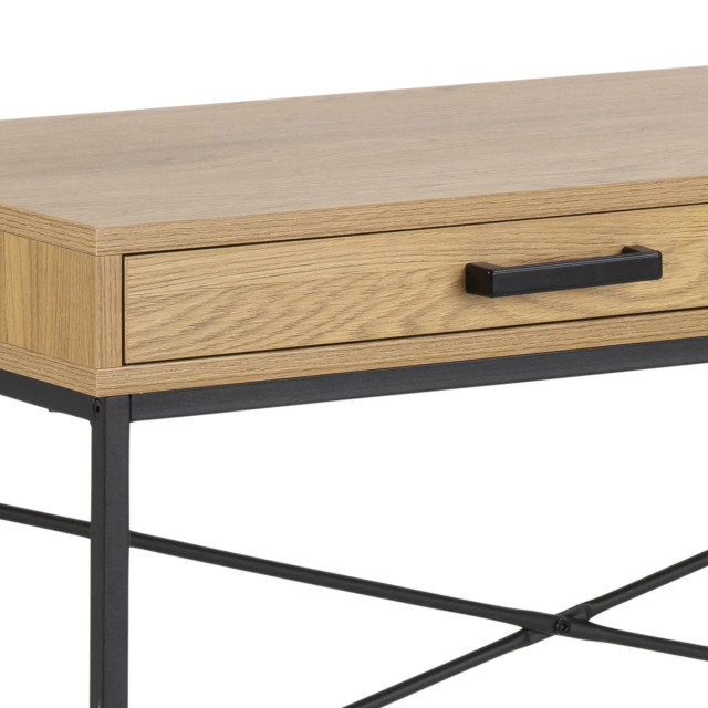 Lisomme Vic houten bureau naturel met opbergvak 110 x 45 cm 2027125 large