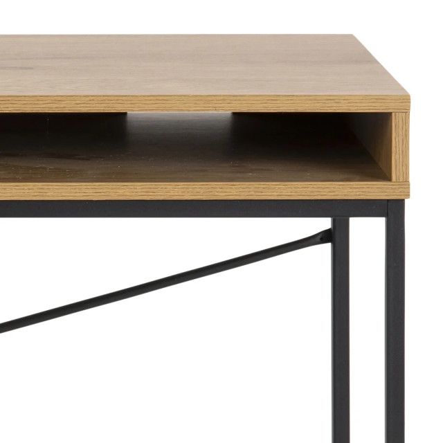 Lisomme Vic houten bureau naturel met opbergvak 110 x 45 cm 2027125 large