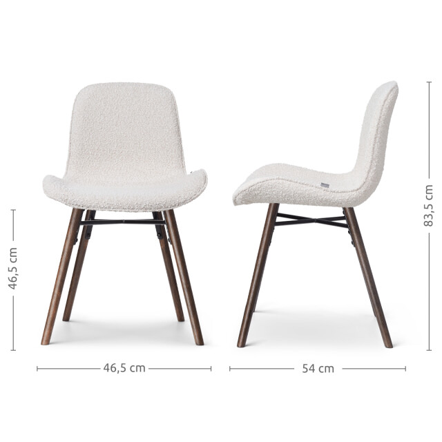Nolon Nena-fé eetkamerstoel bouclé walnoot houten onderstel 2833296 large