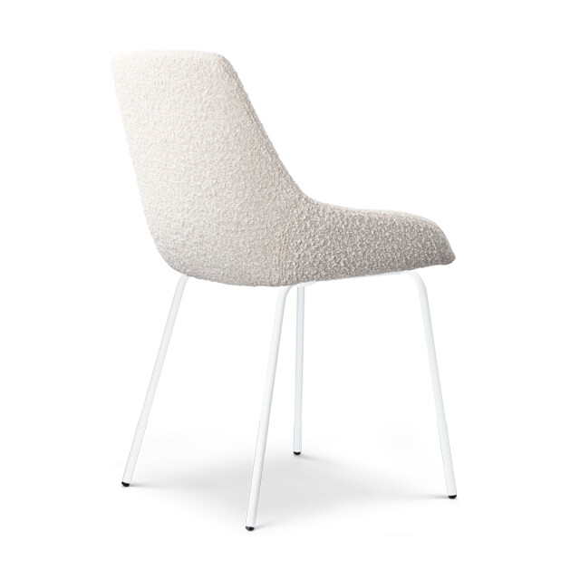 Nolon Nora-isa eetkamerstoel bouclé wit onderstel set van 2 2831613 large